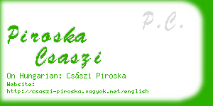 piroska csaszi business card